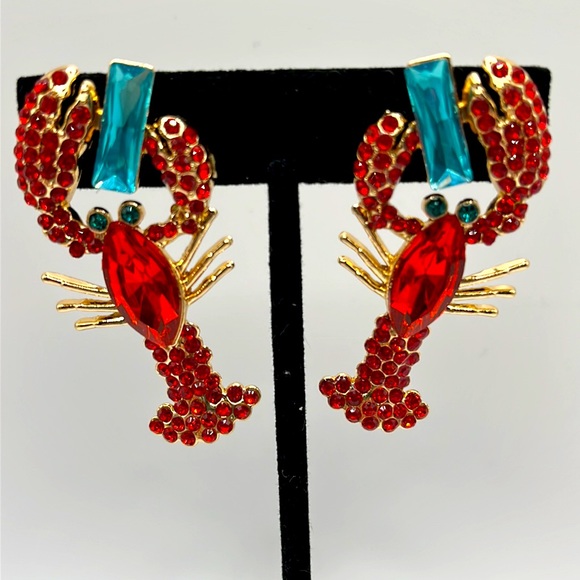 Jewelry Rhinestone Lobster Earrings Poshmark